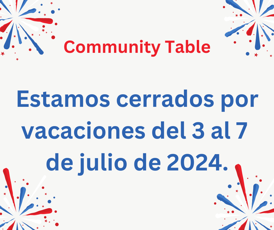 Estamos cerrados por vacaciones del 3 al 7 de julio de 2024.